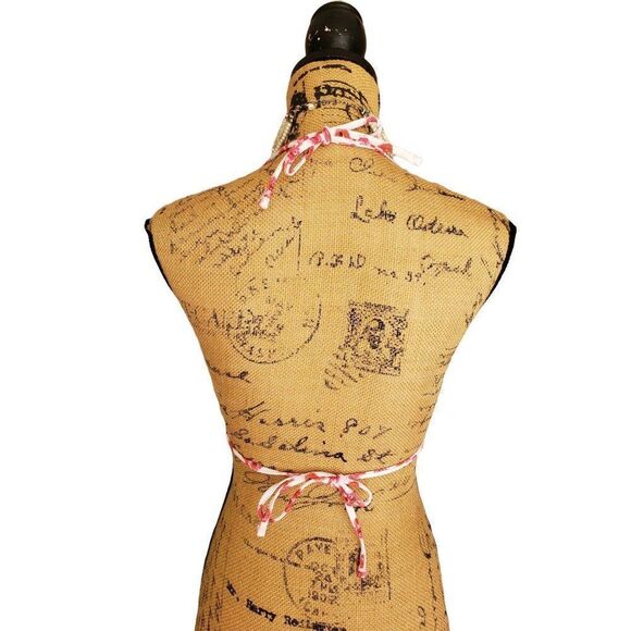 Girls Bikini Top Pink Floral Triangle Strappy Padded Swim Top Large - Picture 4 of 7